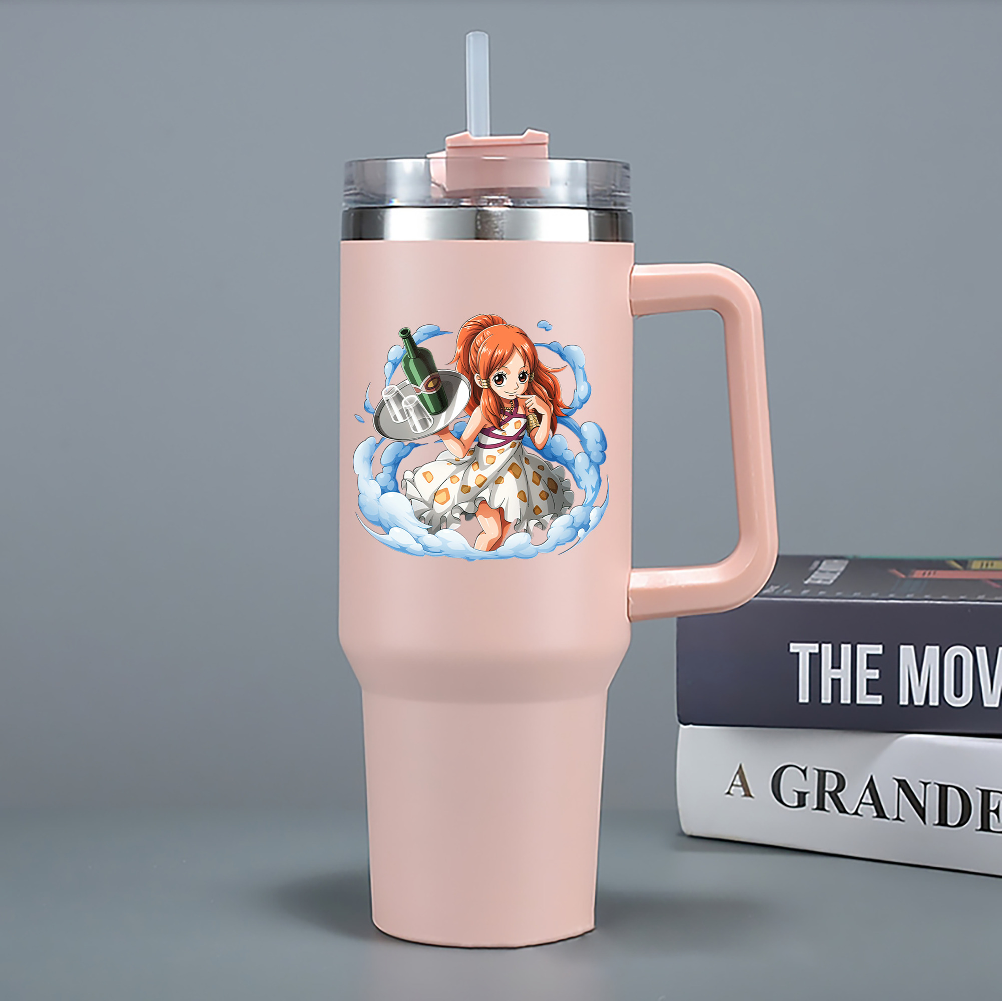 ワンピース ナミ ONE PIECE Nami 1200mL車用タンブラー - クリスタルステッカー（プラスチックストロー付き）